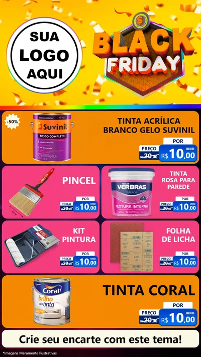 Modelo de TV para TV Vertical com o tema Black Friday para Tintas e Ferramentas
