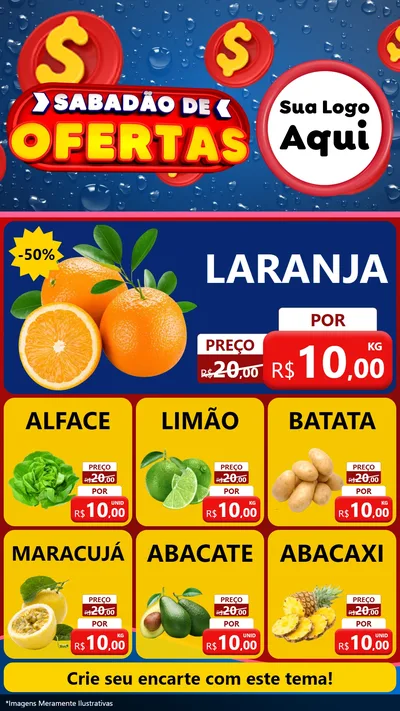 Modelo de Rede Social para Stories com o tema Sabadão de Ofertas para Hortifrúti