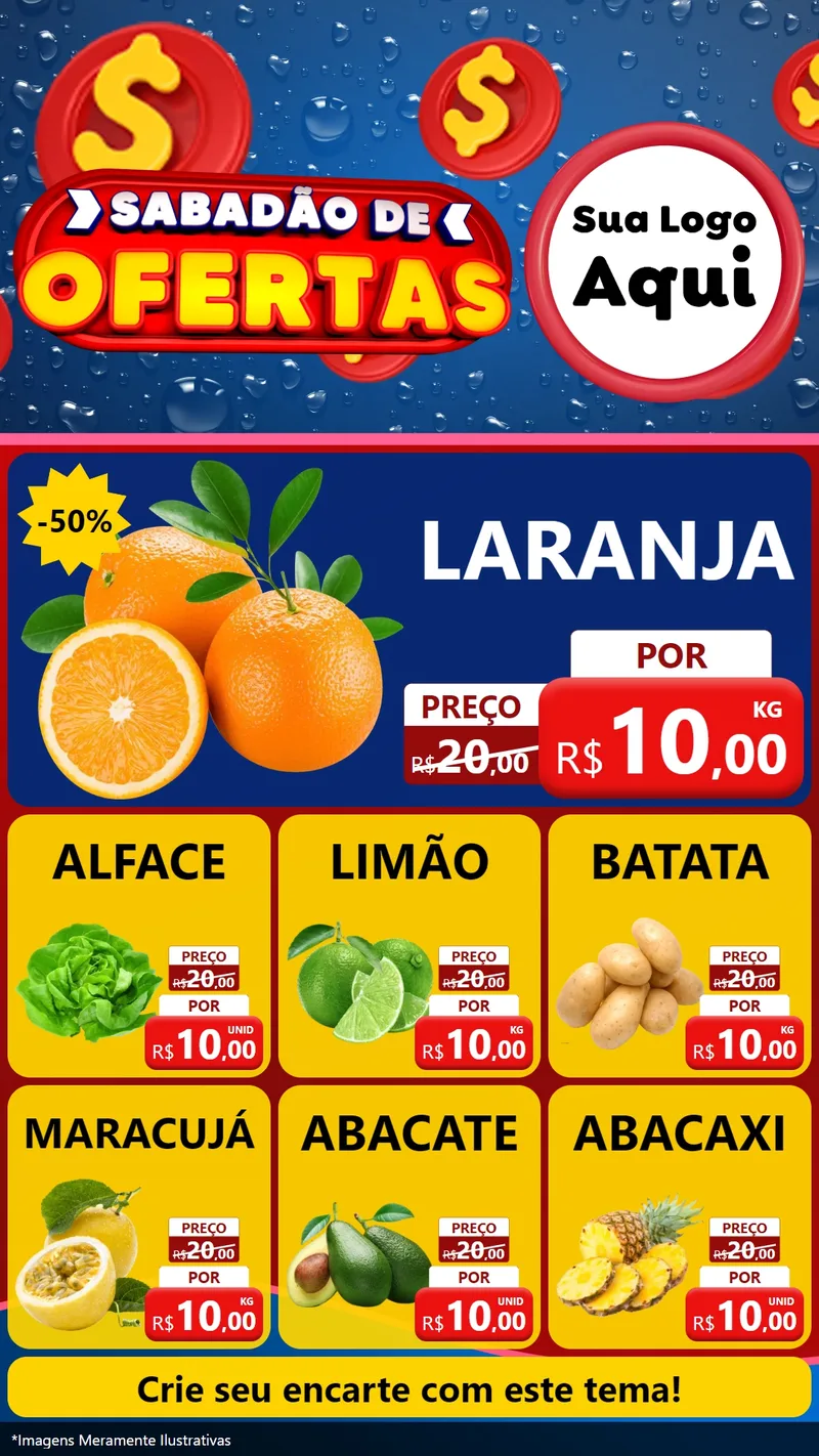 Modelo de Rede Social para Stories com o tema Sabadão de Ofertas para Hortifrúti