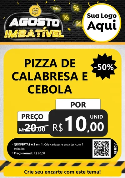 Modelo de Cartaz para Cartaz A4 Vertical com o tema Agosto Imbatível para Pizzaria