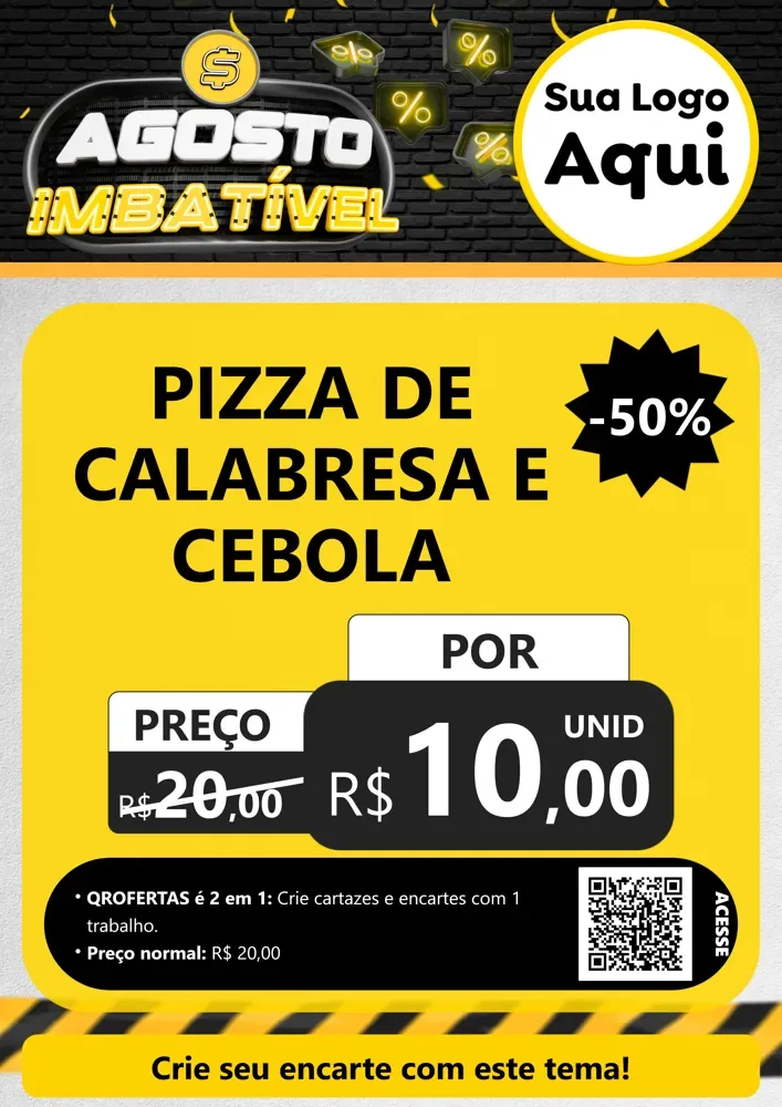 Modelo de Cartaz para Cartaz A4 Vertical com o tema Agosto Imbatível para Pizzaria