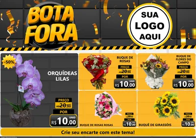 Modelo de Encarte para Encarte A4 Horizontal com o tema Bota Fora para Floricultura e jardim