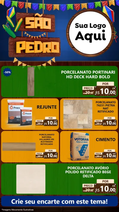 Modelo de TV para TV Vertical com o tema São Pedro para Pisos e revestimentos
