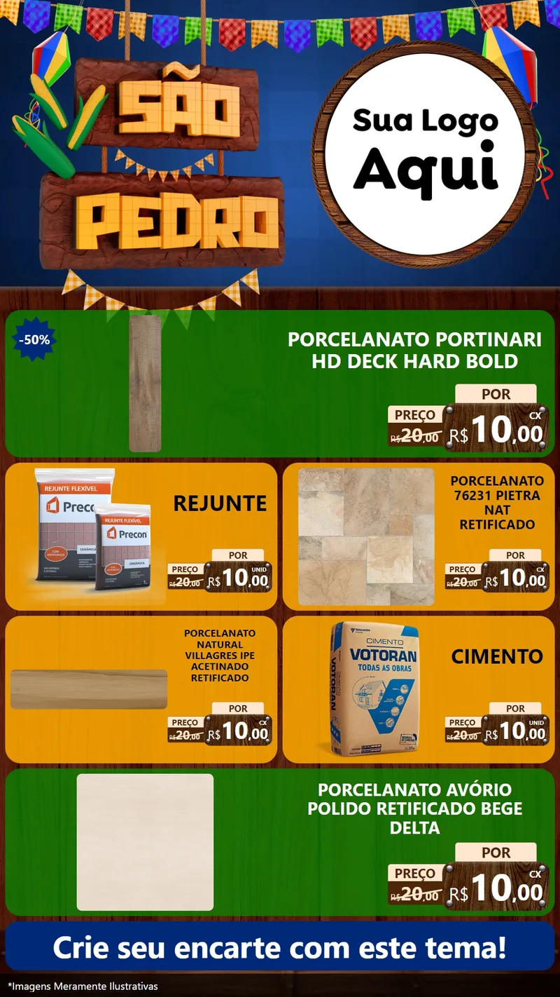 Modelo de TV para TV Vertical com o tema São Pedro para Pisos e revestimentos