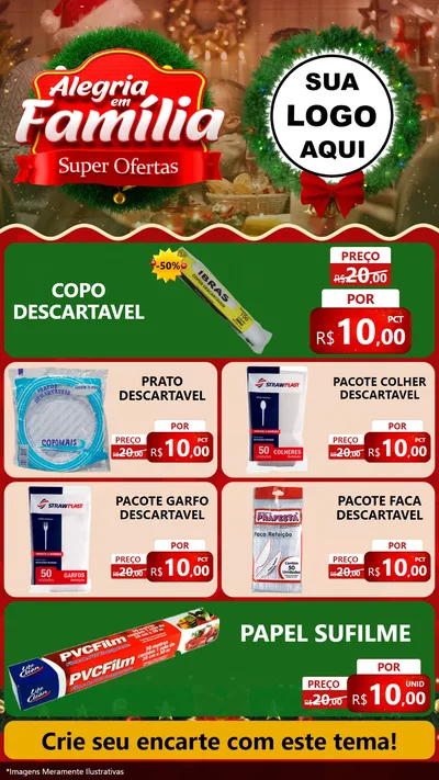 Modelo de TV para TV Vertical com o tema Alegria Em Família - Super Ofertas para Embalagens