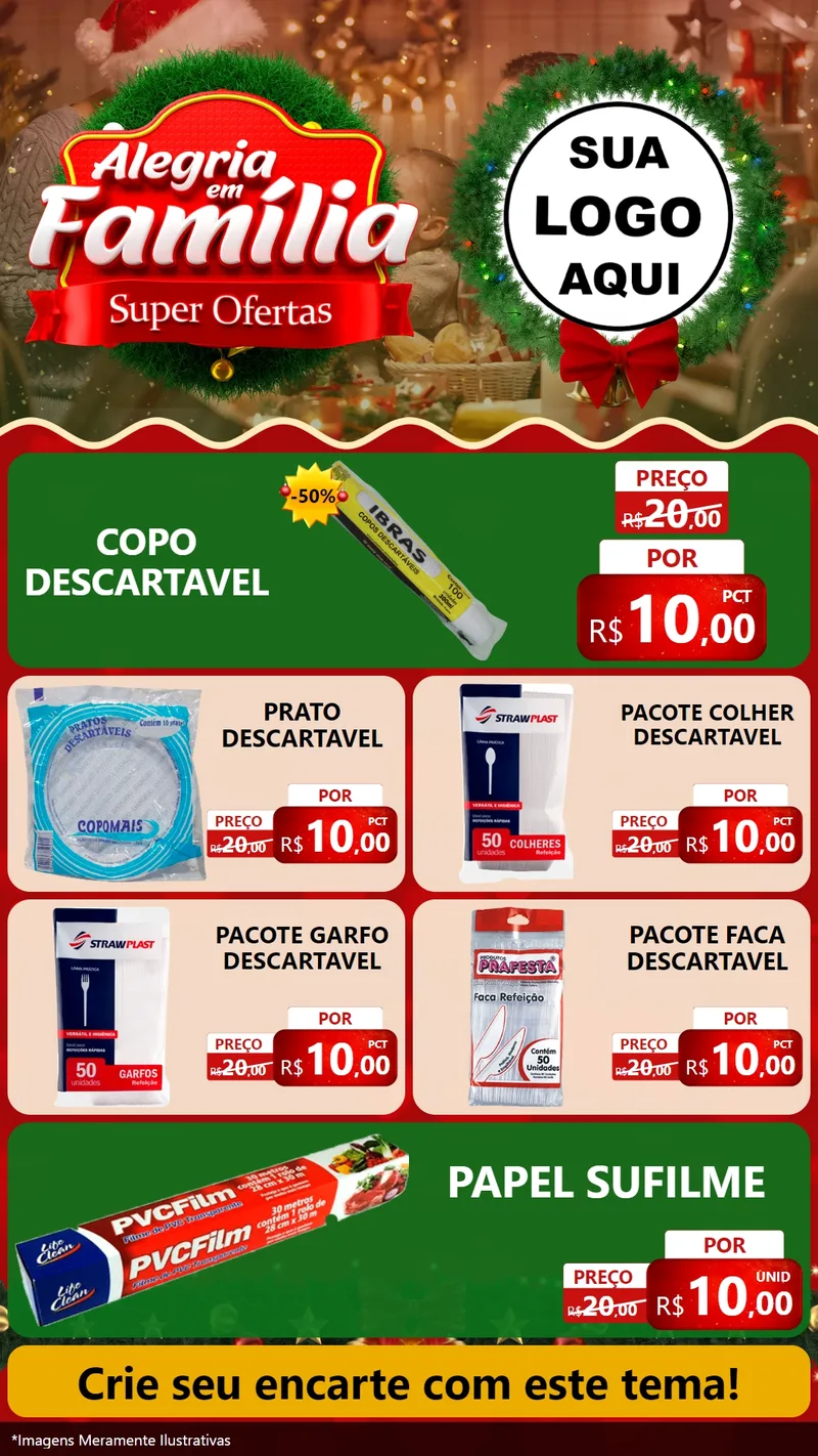 Modelo de TV para TV Vertical com o tema Alegria Em Família - Super Ofertas para Embalagens