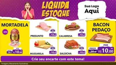 Modelo de TV para TV Horizontal com o tema Liquida estoque para Frios e Laticínios
