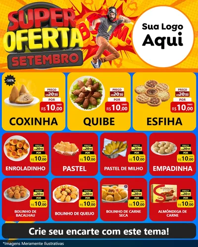 Modelo de Rede Social para Feed Instagram com o tema Super Oferta Setembro para Salgadaria