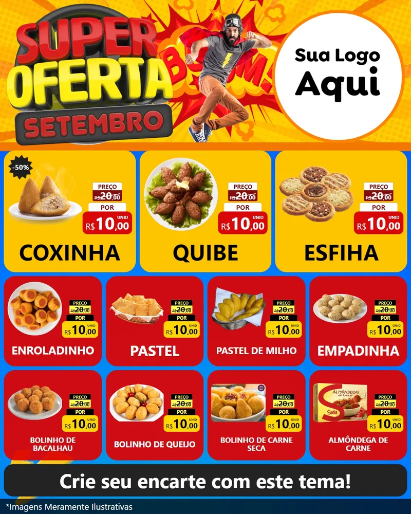 Modelo de Rede Social para Feed Instagram com o tema Super Oferta Setembro para Salgadaria