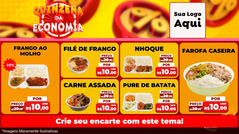 Modelo de TV para TV Horizontal com o tema Quinzena Da Economia para Restaurante