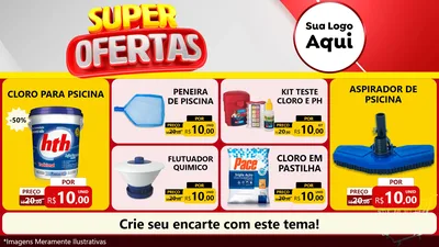 Modelo de TV para TV Horizontal com o tema Super Ofertas para Produtos para Piscina