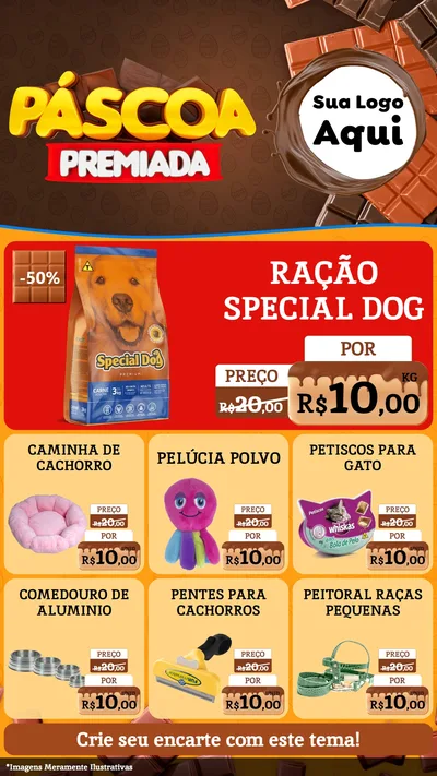 Modelo de Rede Social para Stories com o tema Páscoa Premiada para Pet Shop