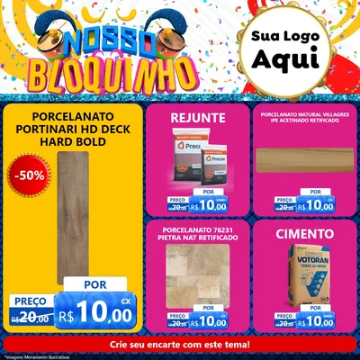 Modelo de Rede Social para Feed Facebook com o tema Nosso Bloquinho para Pisos e revestimentos