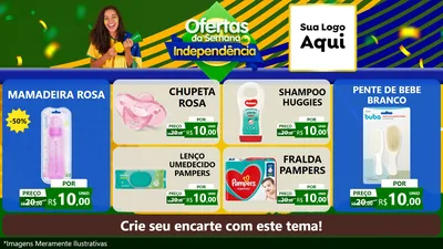 Modelo de TV para TV Horizontal com o tema Ofertas da Semana da Independência para Bebês