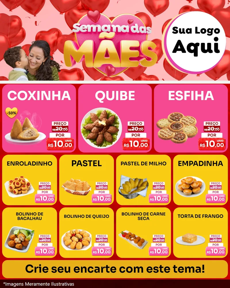 Modelo de Rede Social para Feed Instagram com o tema Semana Das Mães para Salgadaria