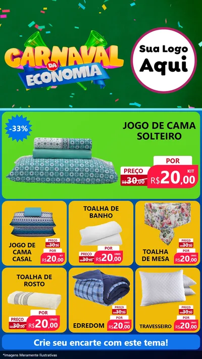 Modelo de Rede Social para Stories com o tema Carnaval da Economia para Cama, Mesa e Banho