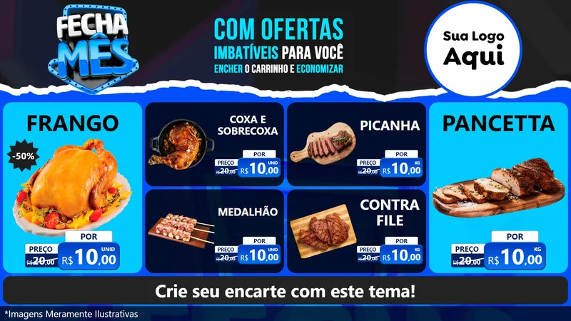 Modelo de TV para TV Horizontal com o tema Fecha Mês para Assados