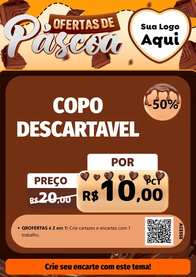 Modelo de Cartaz para Cartaz A4 Vertical com o tema Ofertas de Páscoa para Embalagens