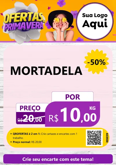 Modelo de Cartaz para Cartaz A4 Vertical com o tema Ofertas Da Primavera para Frios e Laticínios