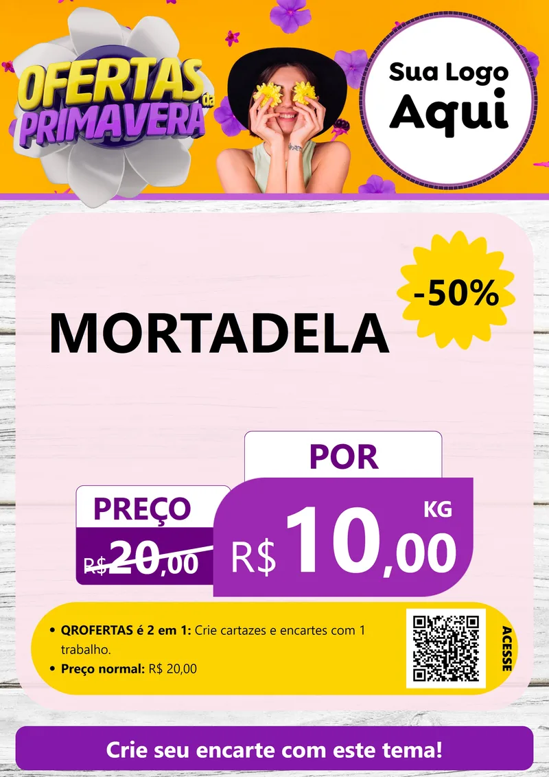 Modelo de Cartaz para Cartaz A4 Vertical com o tema Ofertas Da Primavera para Frios e Laticínios