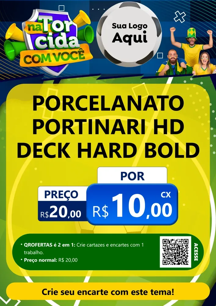Modelo de Cartaz para Cartaz A4 Vertical com o tema Na Torcida Com Você - Copa para Pisos e revestimentos
