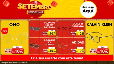 Modelo de TV para TV Horizontal com o tema Setembro Imbatível para Óticas