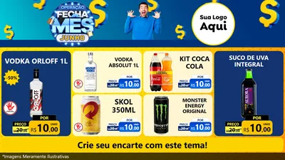 Modelo de TV para TV Horizontal com o tema Operação Fecha Mês, Junho para Distribuidora de bebidas