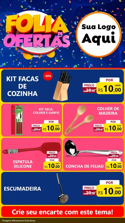 Modelo de TV para TV Vertical com o tema Folia de Ofertas para Utilidades Domésticas