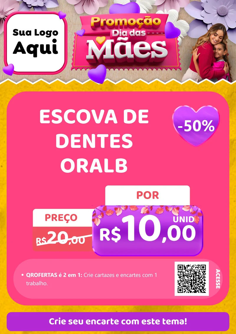 Modelo de Cartaz para Cartaz A4 Vertical com o tema Promoção Dia das Mães para Higiene Pessoal