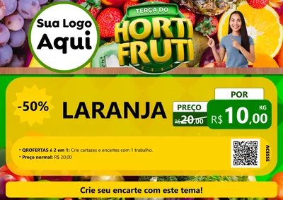 Modelo de Cartaz para Cartaz A4 Horizontal com o tema Terça do Hortifrúti para Hortifrúti