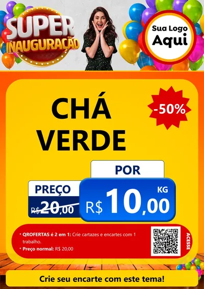 Modelo de Cartaz para Cartaz A4 Vertical com o tema Super Inauguração para Produtos Naturais