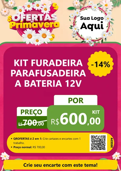 Modelo de Cartaz para Cartaz A4 Vertical com o tema Ofertas de Primavera para Maquinas e Ferramentas