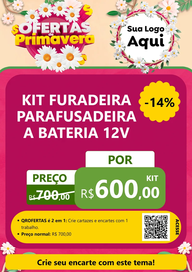 Modelo de Cartaz para Cartaz A4 Vertical com o tema Ofertas de Primavera para Maquinas e Ferramentas