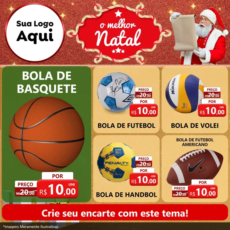 Modelo de Rede Social para Feed Facebook com o tema O Melhor Natal para Artigos Esportivos