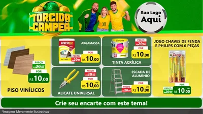 Modelo de TV para TV Horizontal com o tema Torcida Campeã - Copa para Material para Construção