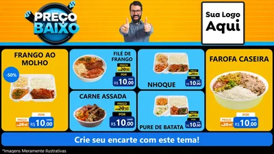 Modelo de TV para TV Horizontal com o tema Preço Baixo para Restaurante