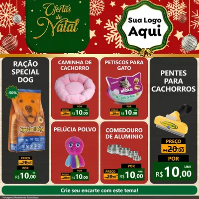 Modelo de Rede Social para Feed Facebook com o tema Natal de Ofertas para Pet Shop