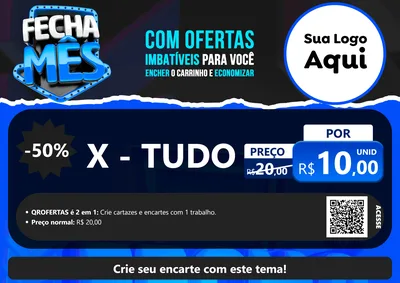Modelo de Cartaz para Cartaz A4 Horizontal com o tema Fecha Mês para Hamburgueria
