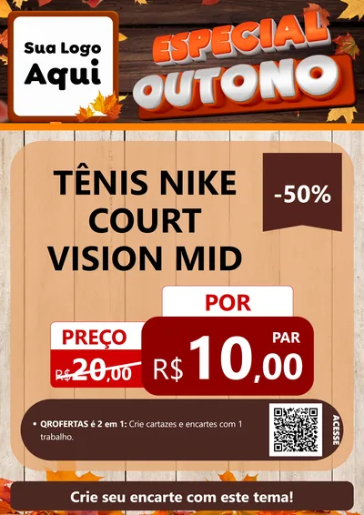 Modelo de Cartaz para Cartaz A4 Vertical com o tema Especial Outono para Calçados