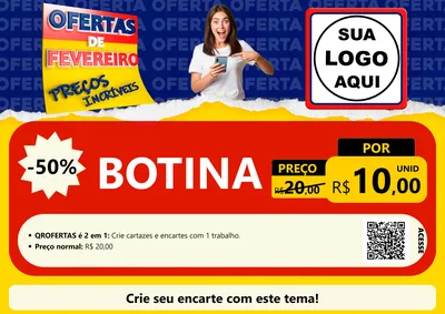Modelo de Cartaz para Cartaz A4 Horizontal com o tema Ofertas de Fevereiro - Preços Incríveis para Agropecuária