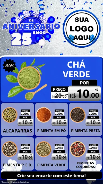 Modelo de Rede Social para Stories com o tema Promoção de Aniversário - 25 Anos para Produtos Naturais