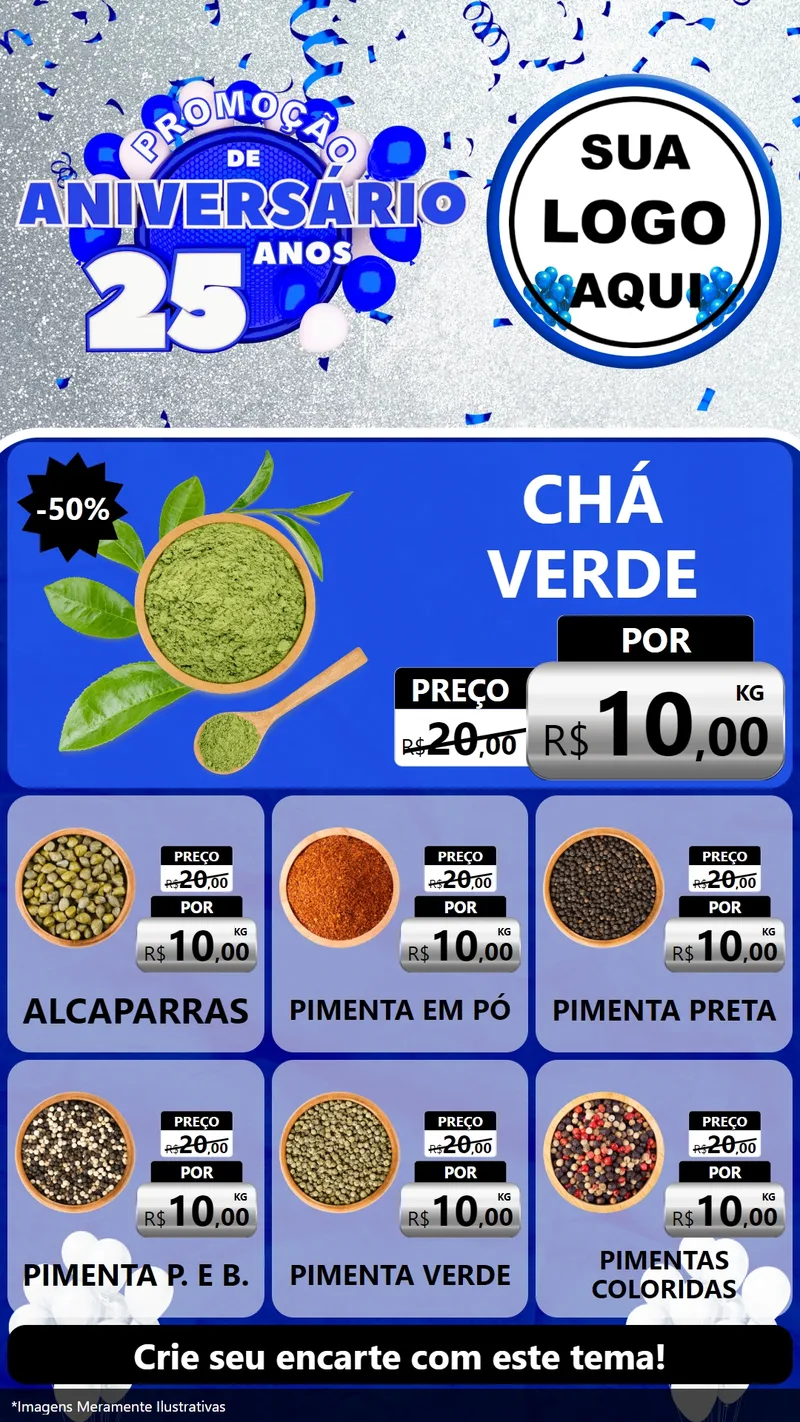 Modelo de Rede Social para Stories com o tema Promoção de Aniversário - 25 Anos para Produtos Naturais