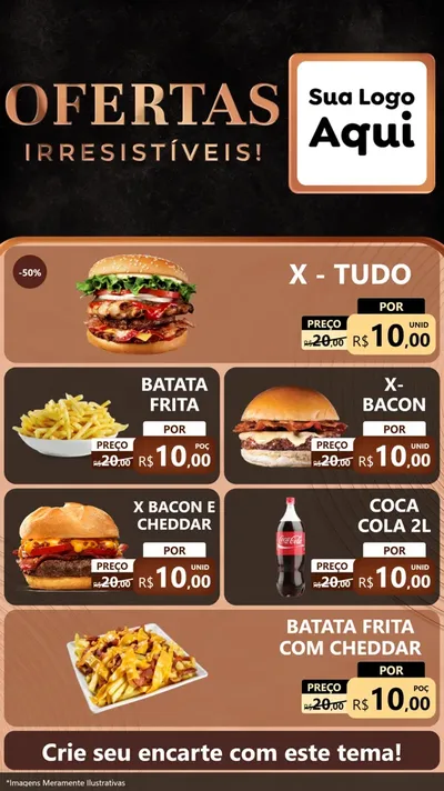 Modelo de TV para TV Vertical com o tema Ofertas Irresistíveis! para Hamburgueria