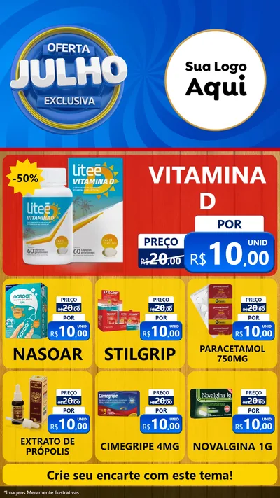 Modelo de Rede Social para Stories com o tema Oferta Exclusiva, Julho para Farmácia