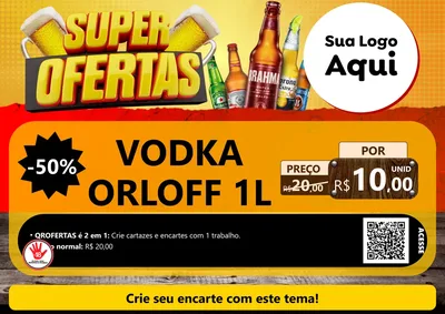 Modelo de Cartaz para Cartaz A4 Horizontal com o tema Super Ofertas para Distribuidora de bebidas