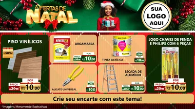 Modelo de TV para TV Horizontal com o tema Ofertas de Natal para Material para Construção