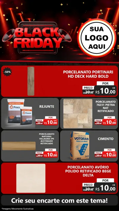 Modelo de TV para TV Vertical com o tema Black Friday para Pisos e revestimentos