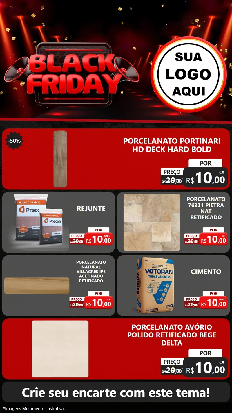 Modelo de TV para TV Vertical com o tema Black Friday para Pisos e revestimentos