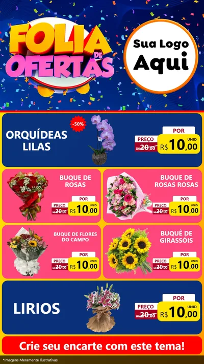 Modelo de TV para TV Vertical com o tema Folia de Ofertas para Floricultura e jardim