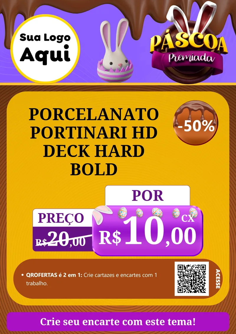 Modelo de Cartaz para Cartaz A4 Vertical com o tema Páscoa Premiada para Pisos e revestimentos